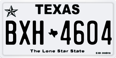 TX license plate BXH4604