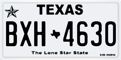 TX license plate BXH4630