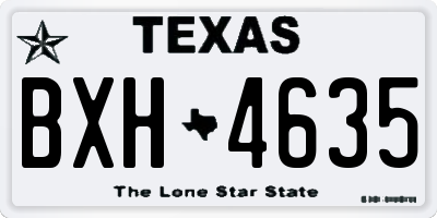 TX license plate BXH4635
