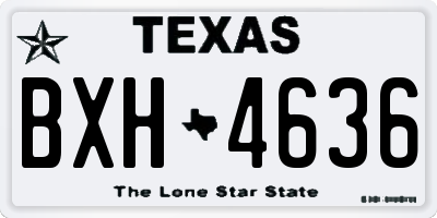TX license plate BXH4636