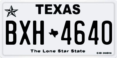 TX license plate BXH4640