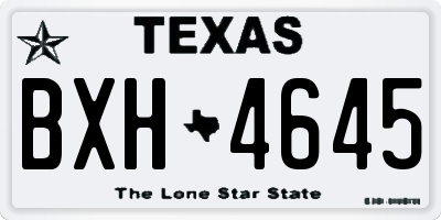 TX license plate BXH4645