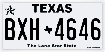 TX license plate BXH4646