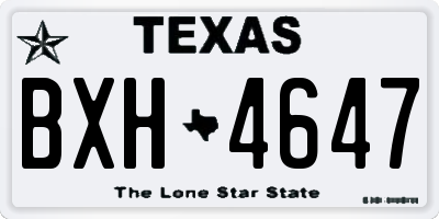 TX license plate BXH4647