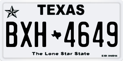TX license plate BXH4649