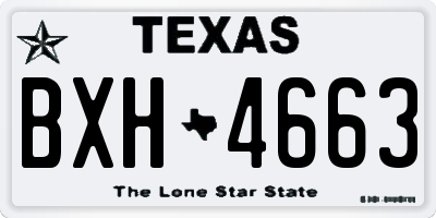 TX license plate BXH4663