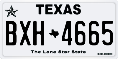 TX license plate BXH4665