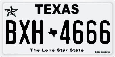 TX license plate BXH4666