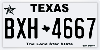 TX license plate BXH4667