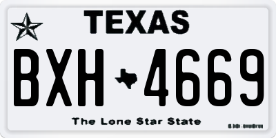 TX license plate BXH4669