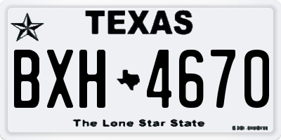TX license plate BXH4670