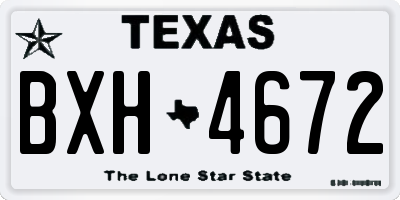TX license plate BXH4672