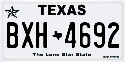 TX license plate BXH4692