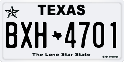 TX license plate BXH4701
