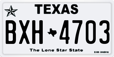 TX license plate BXH4703
