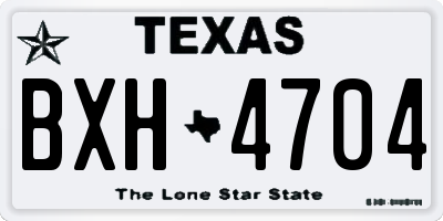 TX license plate BXH4704