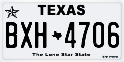 TX license plate BXH4706