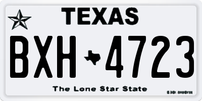 TX license plate BXH4723