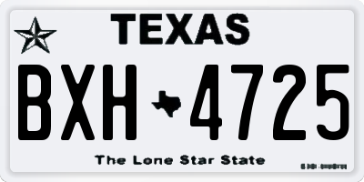 TX license plate BXH4725