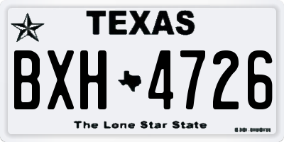 TX license plate BXH4726