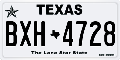 TX license plate BXH4728