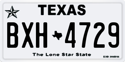 TX license plate BXH4729
