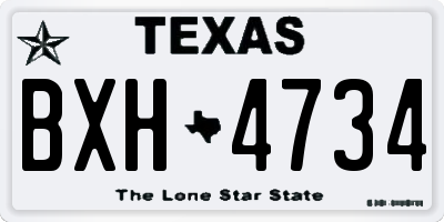 TX license plate BXH4734
