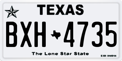 TX license plate BXH4735