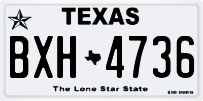 TX license plate BXH4736