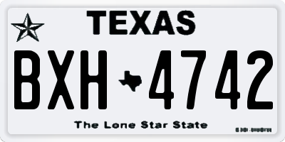 TX license plate BXH4742
