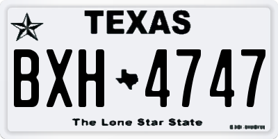TX license plate BXH4747