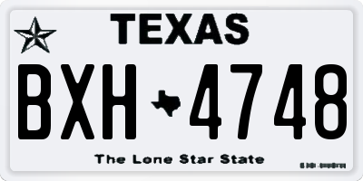 TX license plate BXH4748