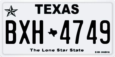 TX license plate BXH4749