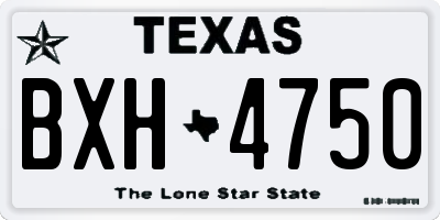 TX license plate BXH4750
