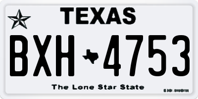TX license plate BXH4753