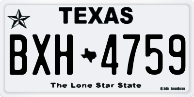 TX license plate BXH4759