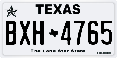 TX license plate BXH4765