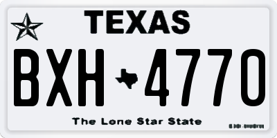 TX license plate BXH4770