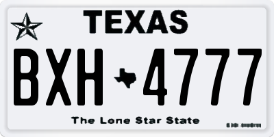 TX license plate BXH4777