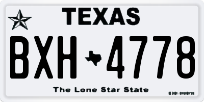 TX license plate BXH4778