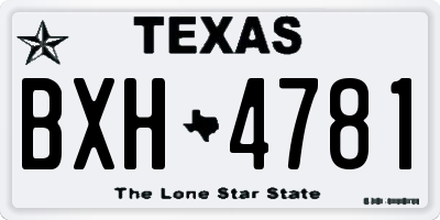 TX license plate BXH4781