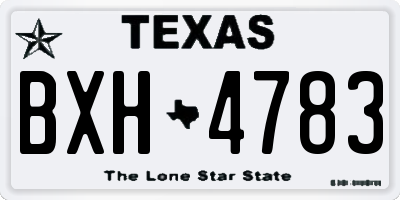 TX license plate BXH4783