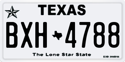 TX license plate BXH4788