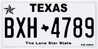 TX license plate BXH4789