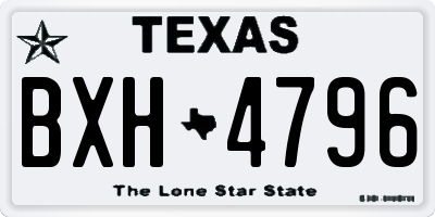 TX license plate BXH4796