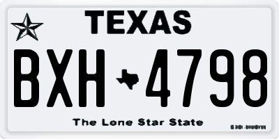 TX license plate BXH4798