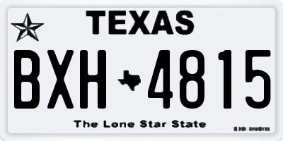 TX license plate BXH4815