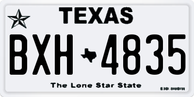TX license plate BXH4835