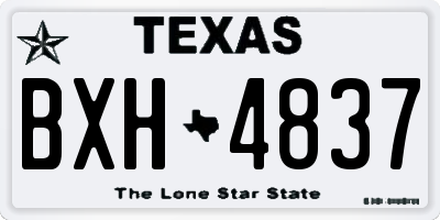 TX license plate BXH4837