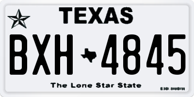TX license plate BXH4845